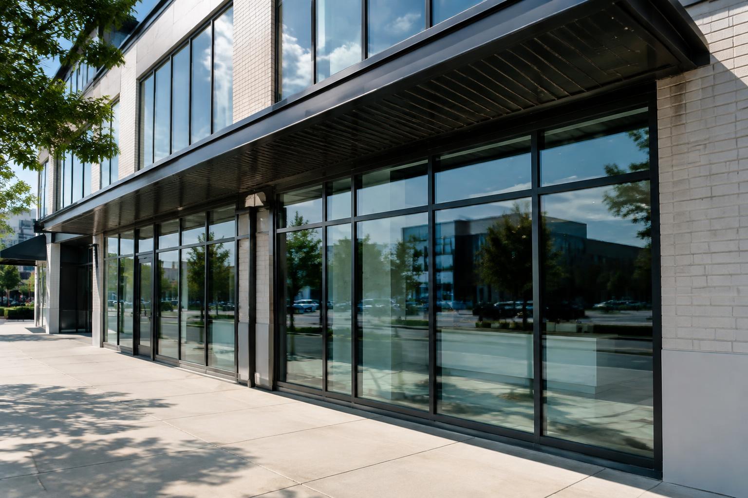 Walnut Creek retail storefront with large glass windows protected by commercial window film